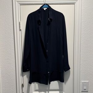 Gorgeous J.Jill size small tall deep navy tunic layered and button down front
